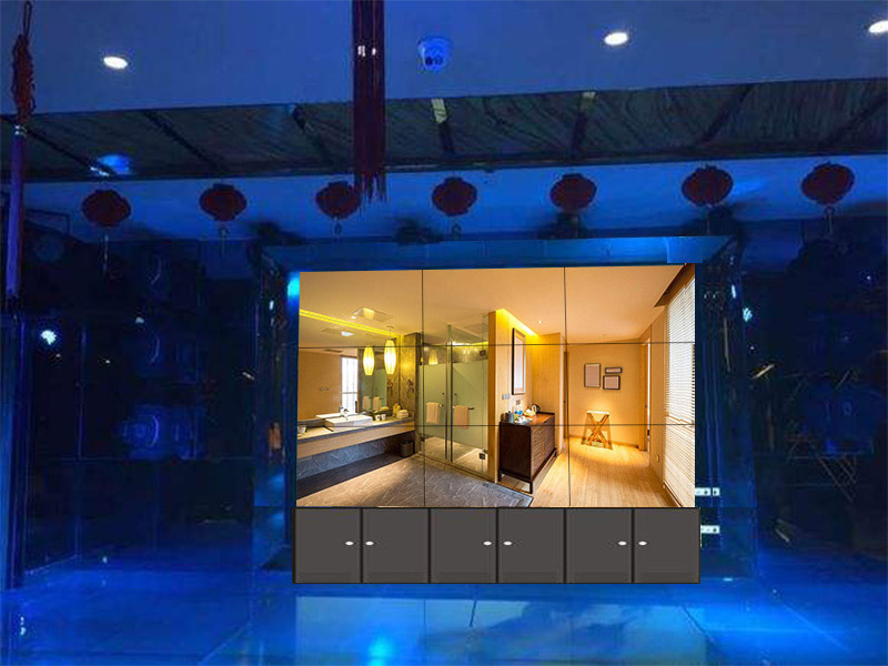 山东青岛滨州青海宾馆46寸液晶拼接墙3*3展示项目案例